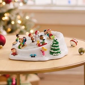 Peanuts Sledding Musical Tabletop Figurine With Motion